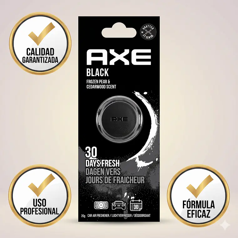 Aromatizante Para Autos Axe Rejilla Black 19gr 6
