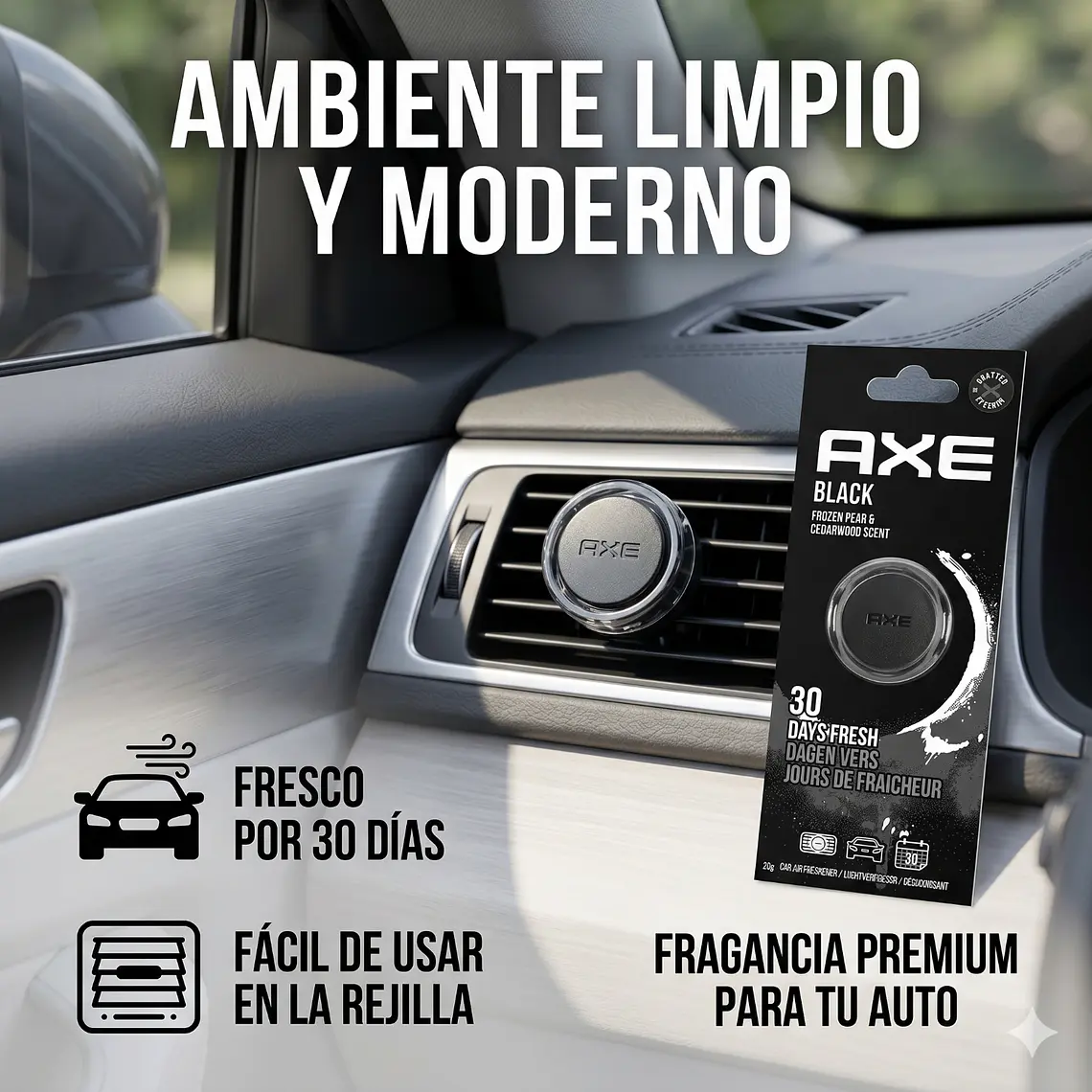 Aromatizante Para Autos Axe Rejilla Black 19gr 7
