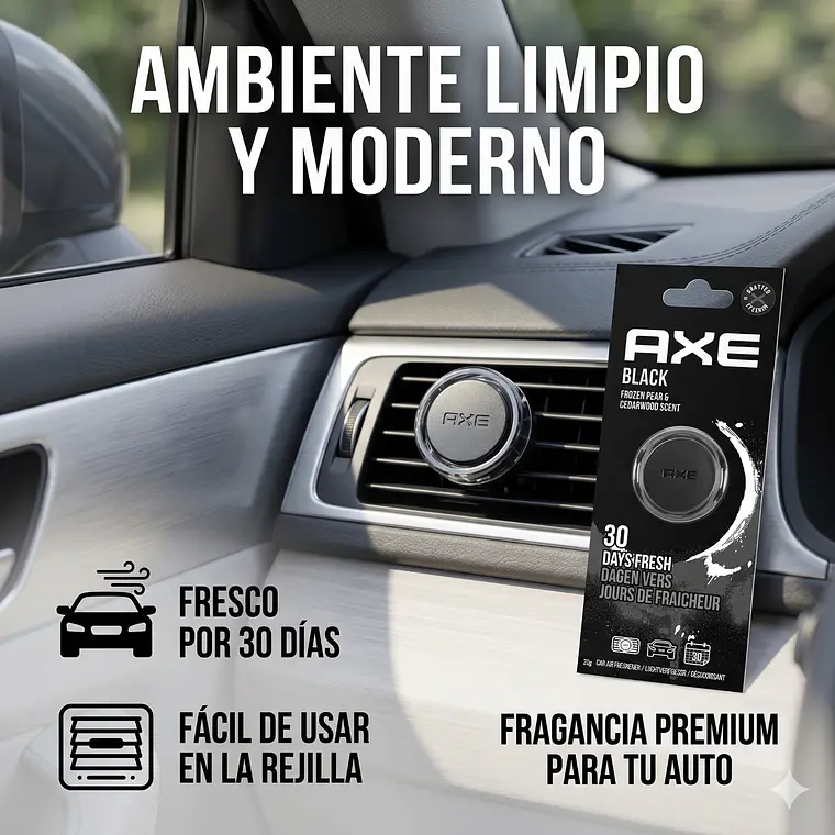 Aromatizante Para Autos Axe Rejilla Black 19gr 7