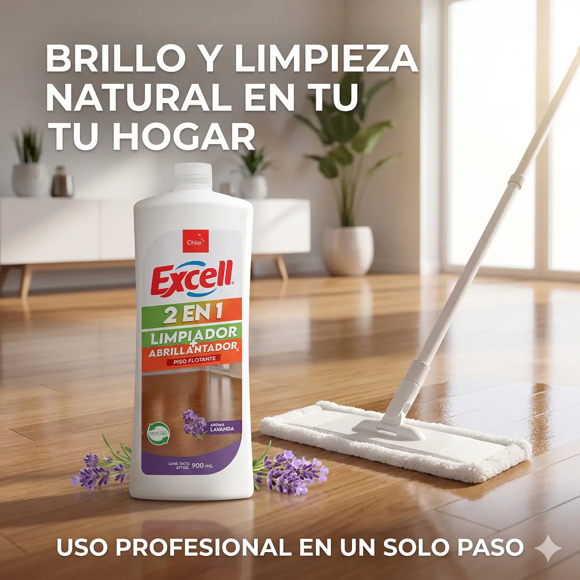 Limpiador y Abrillantador Piso Flotante Lavanda 900cc 7