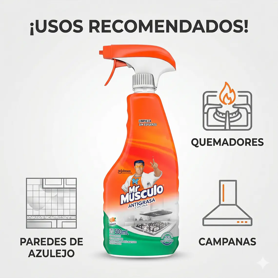 Limpiador Antigrasa Mr. Musculo 500ml 4