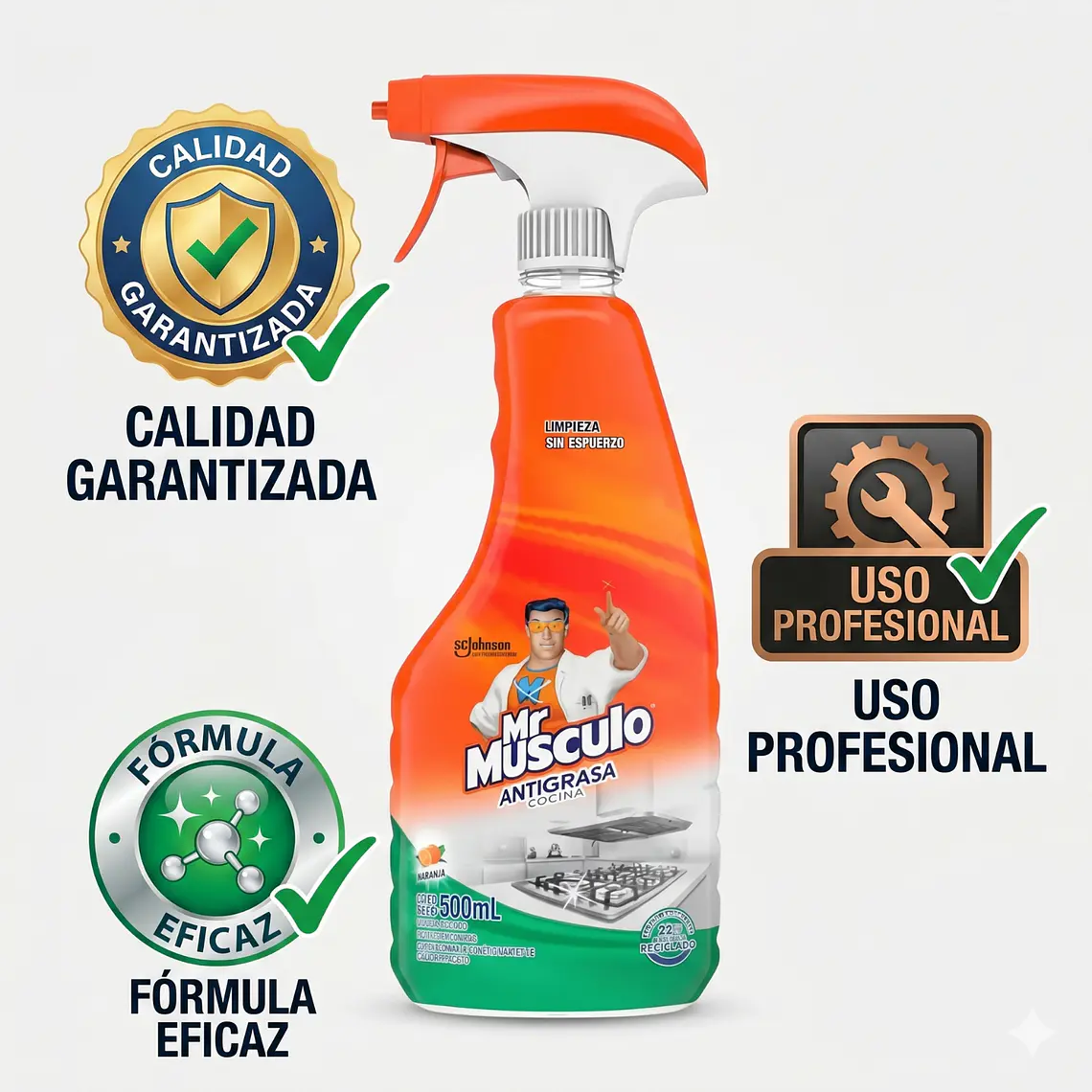 Limpiador Antigrasa Mr. Musculo 500ml 6