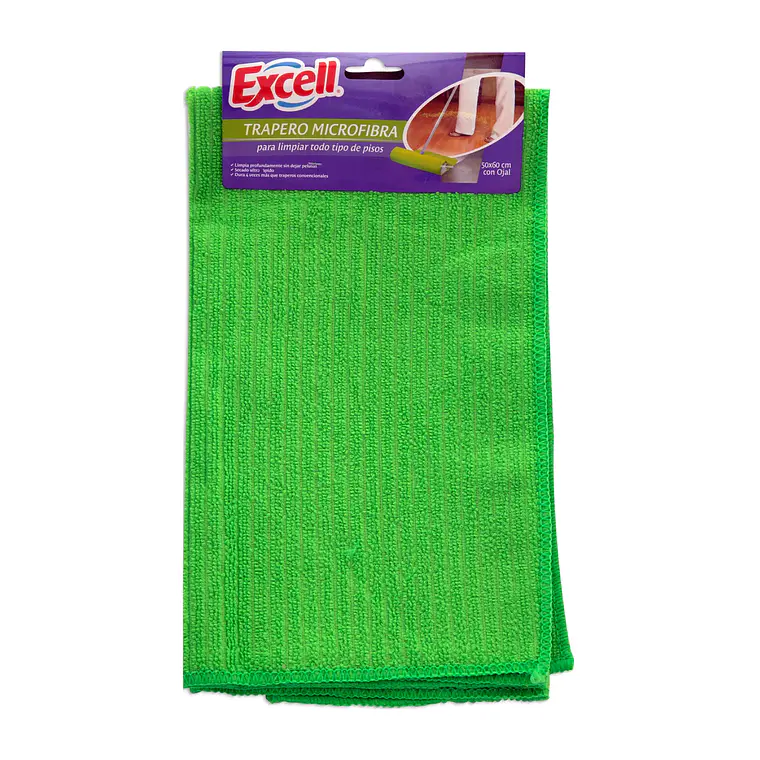 Trapero Microfibra Excell 50x60 cm Con Ojal Ultra Absorbente Para Piso 1