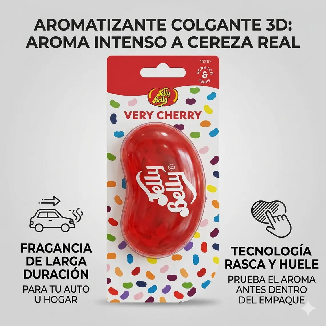 Aromatizante Colgante Jelly Belly 3D Very Cherry Cereza 3