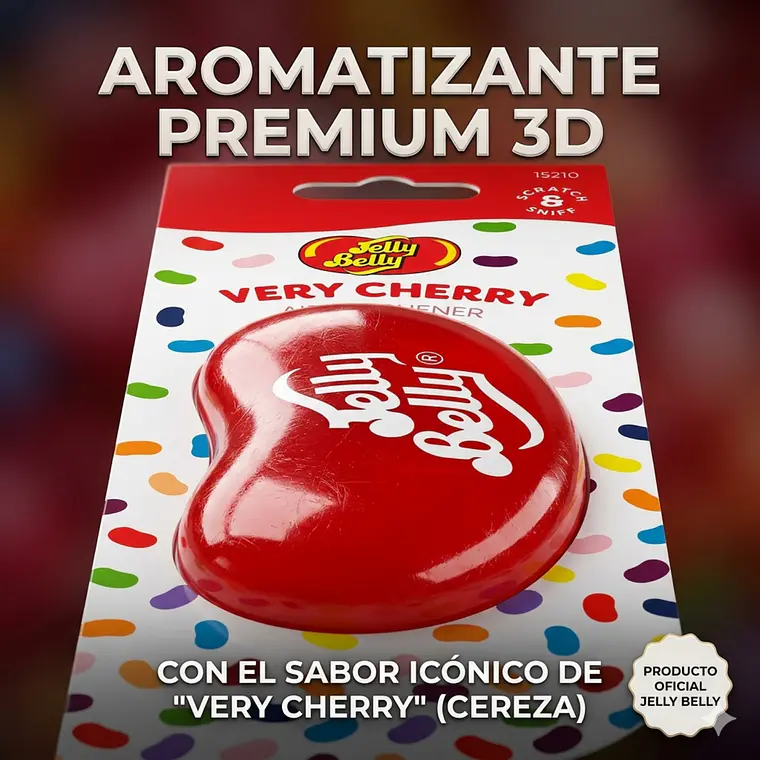 Aromatizante Colgante Jelly Belly 3D Very Cherry Cereza 8