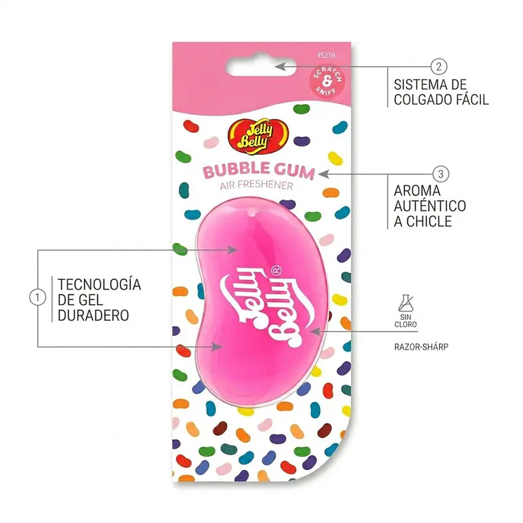 Aromatizante Auto Jelly Belly Chicle Colgante 4