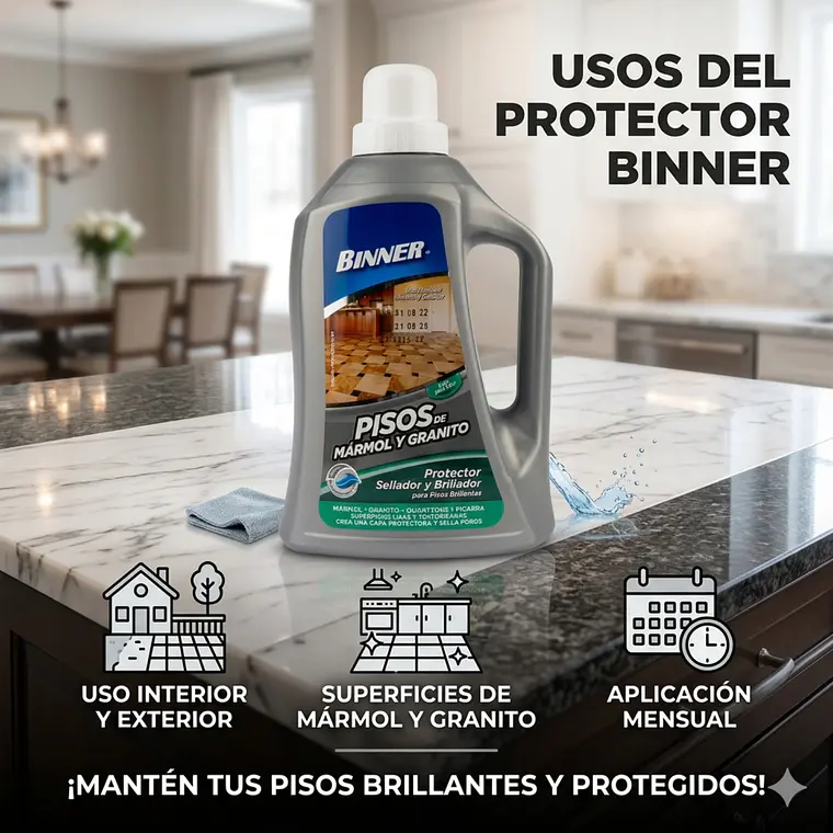 Protector, Sellador Y Abrillantador De Marmol Y Granito 1l 3