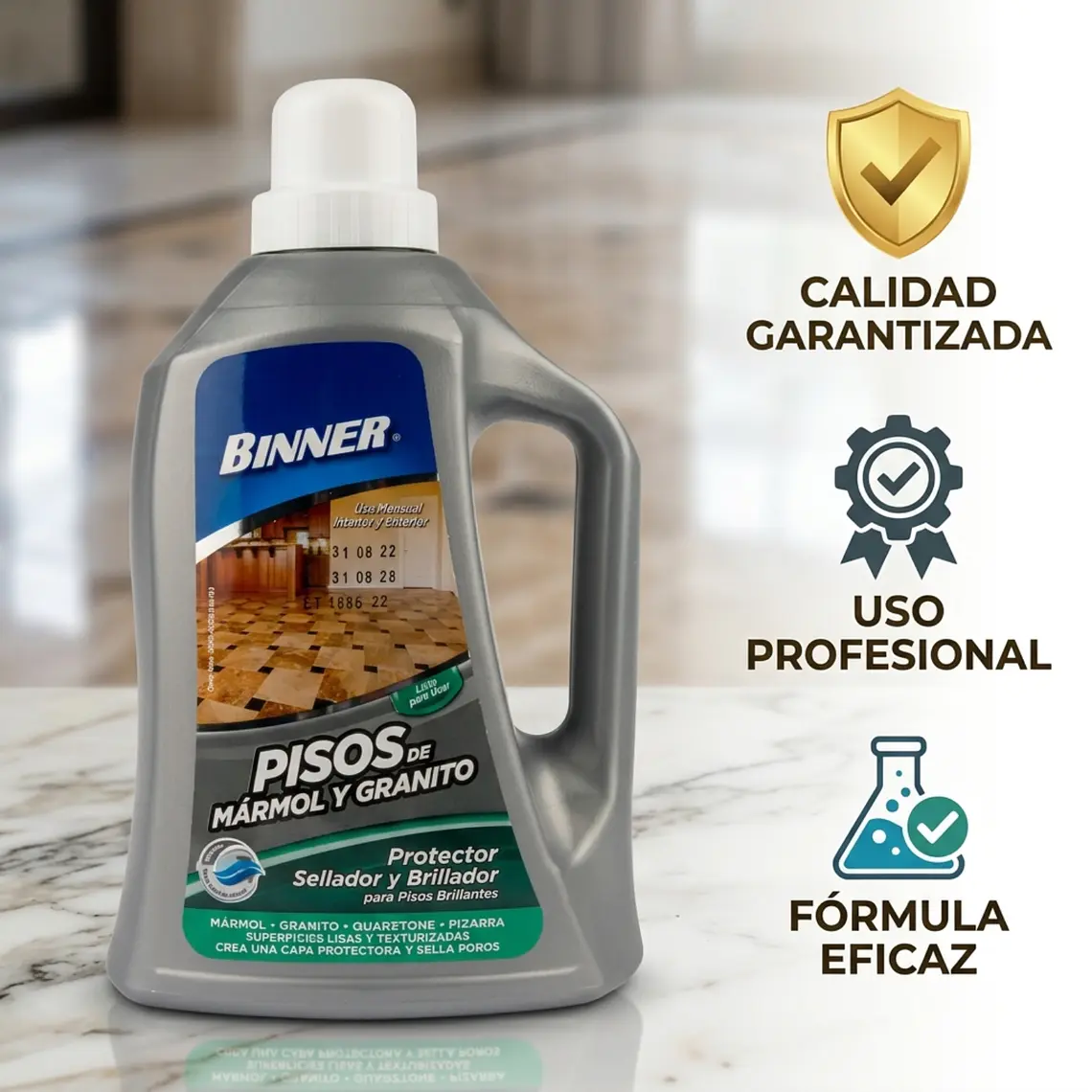 Protector, Sellador Y Abrillantador De Marmol Y Granito 1l 5