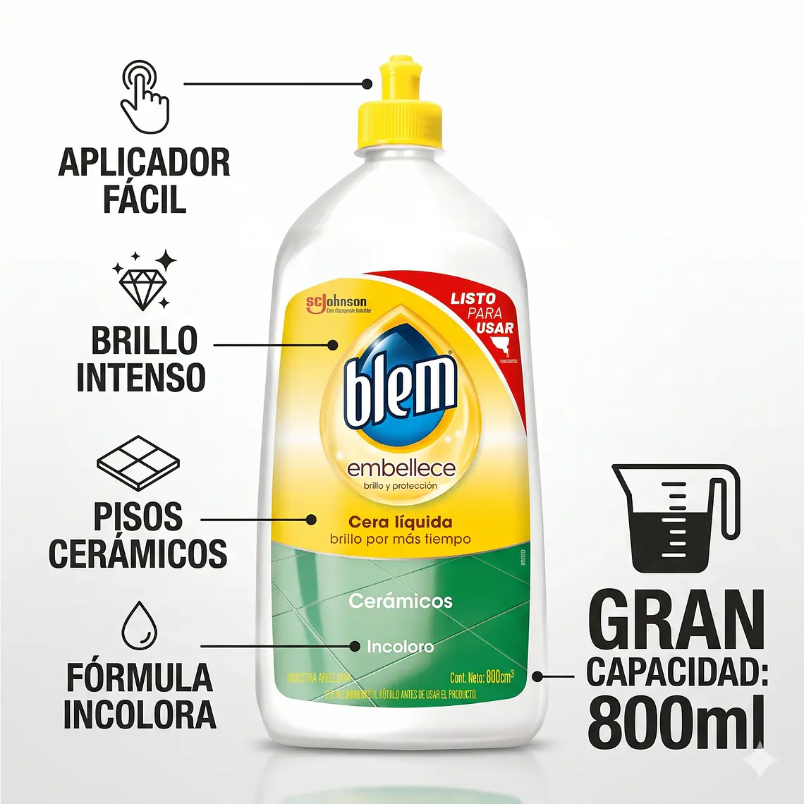 Blem Cera Líquida Incolora para Cerámicos 800ml 3