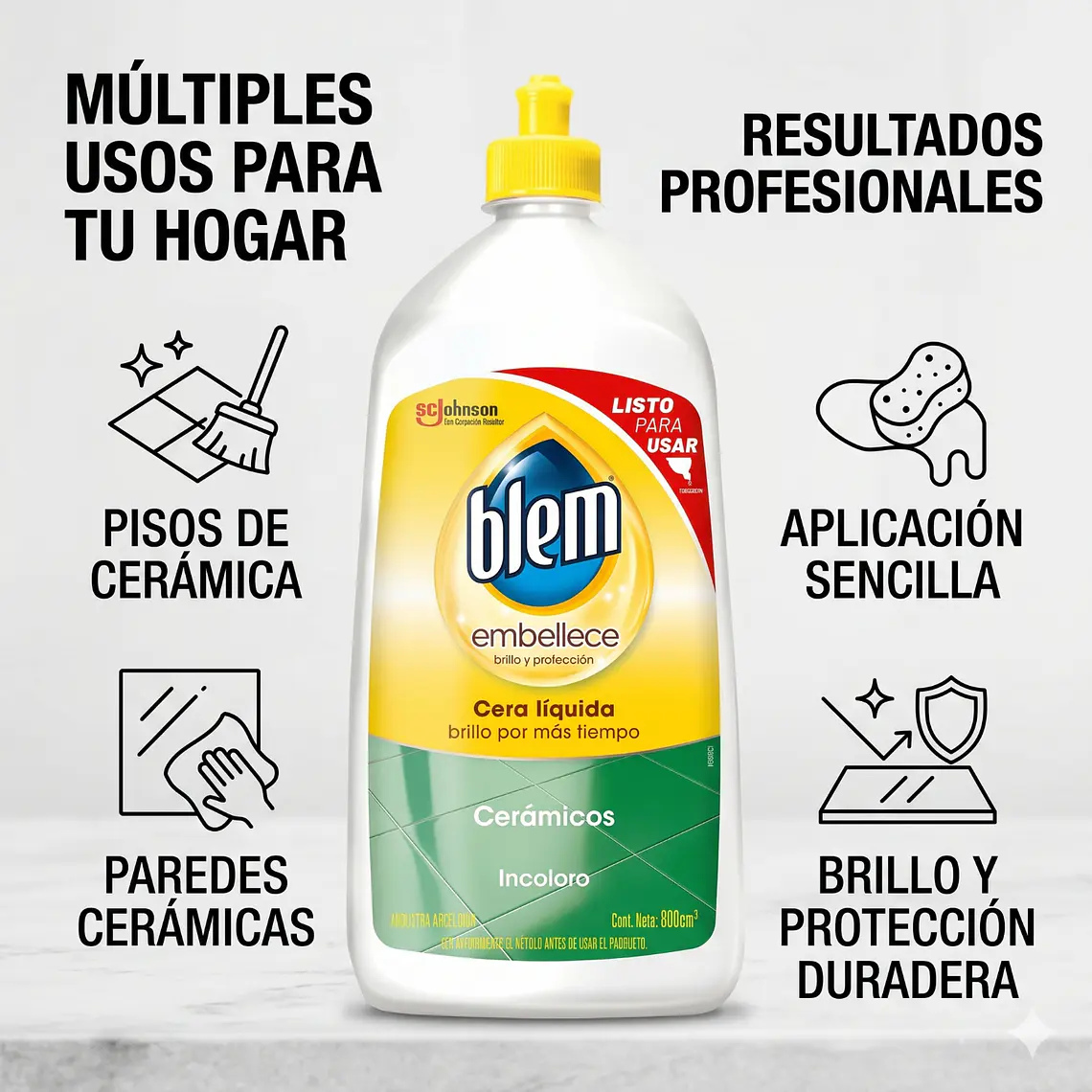 Blem Cera Líquida Incolora para Cerámicos 800ml 4