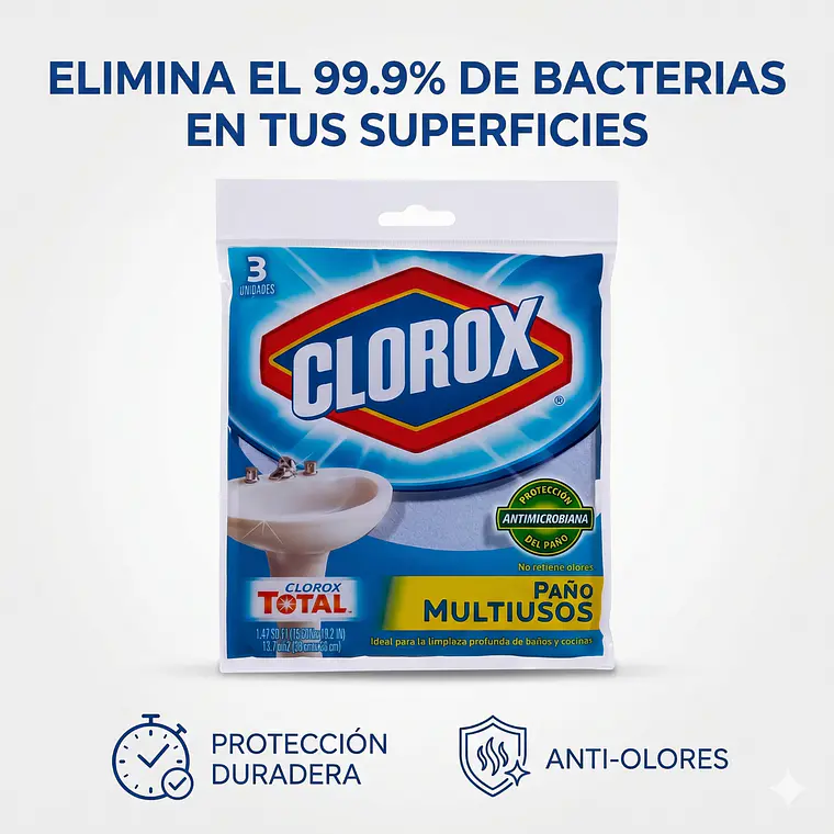 Paños multiusos antimicrobiano 3 unidades 3