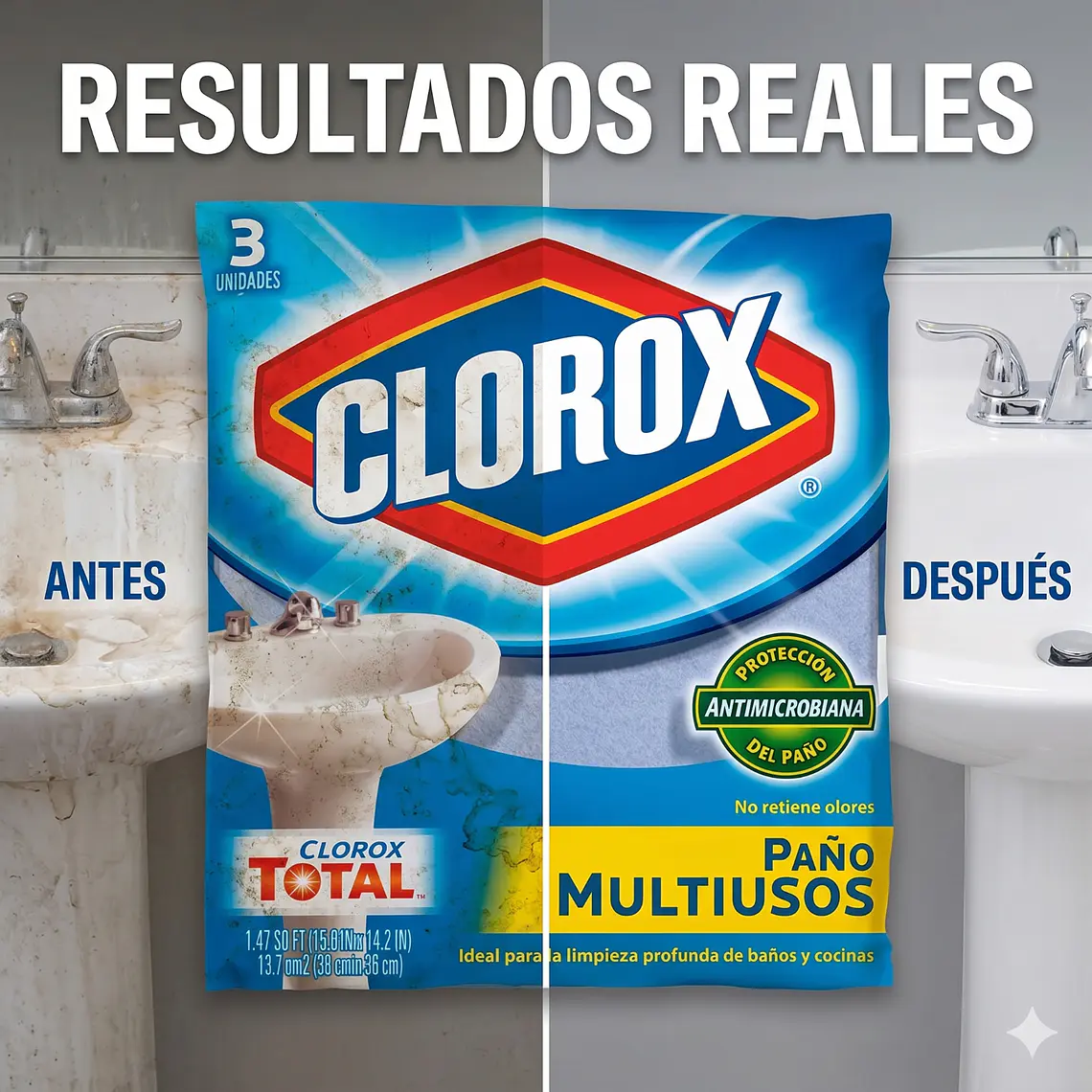 Paños multiusos antimicrobiano 3 unidades 6