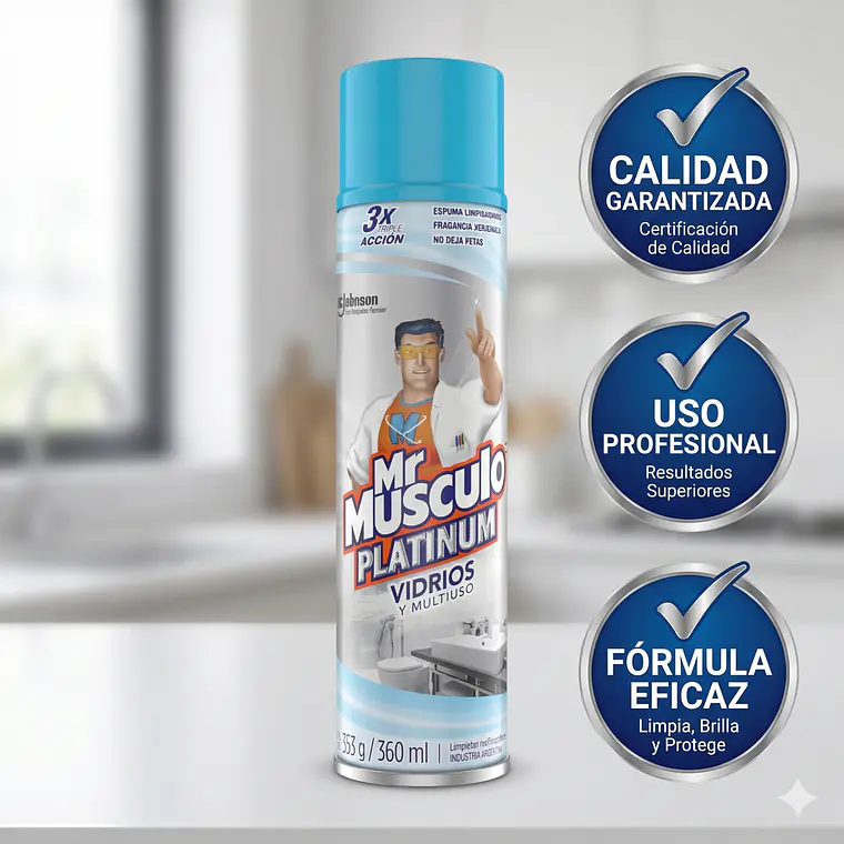 Mr Músculo Limpiavidrios Espuma 360ml Triple Acción 5