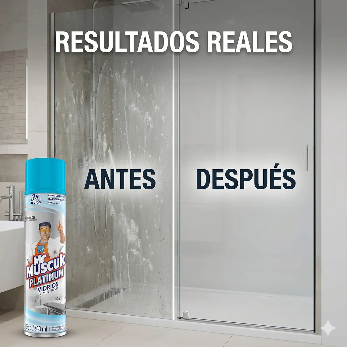 Mr Músculo Limpiavidrios Espuma 360ml Triple Acción 6