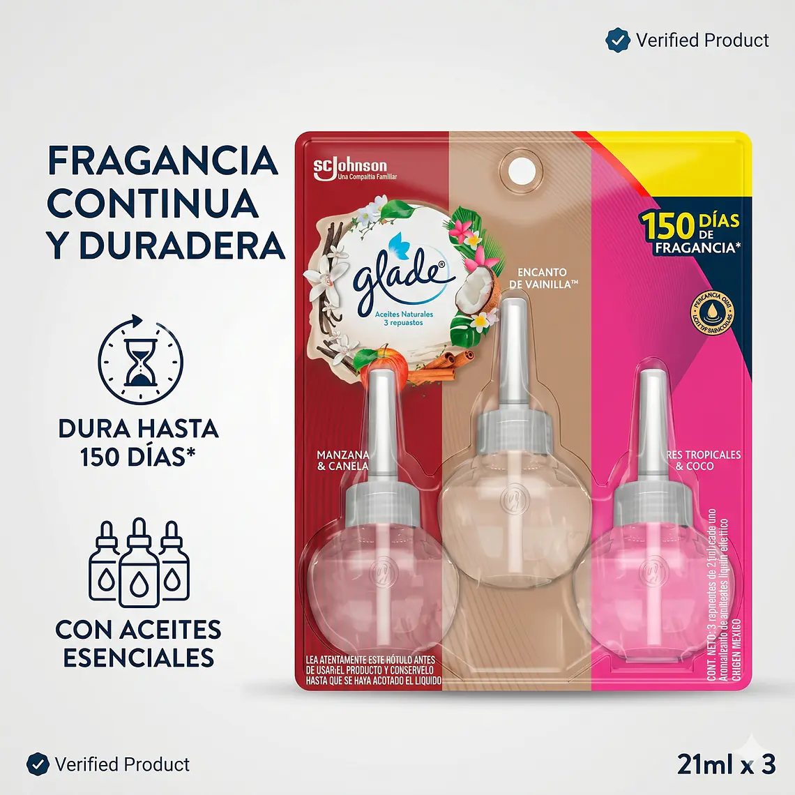 Recarga Glade Aceite Natural Surtido 21ml x3 Unid 2