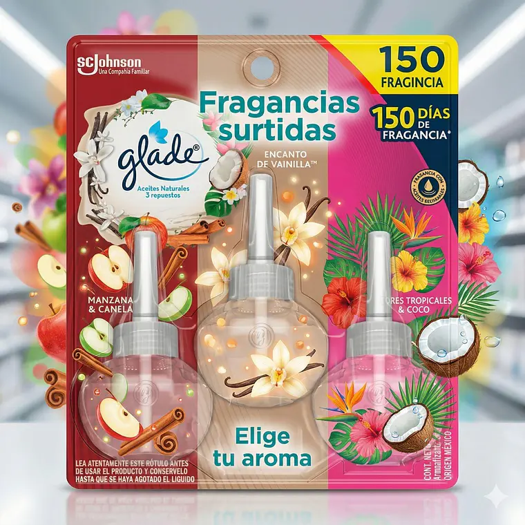 Recarga Glade Aceite Natural Surtido 21ml x3 Unid 5