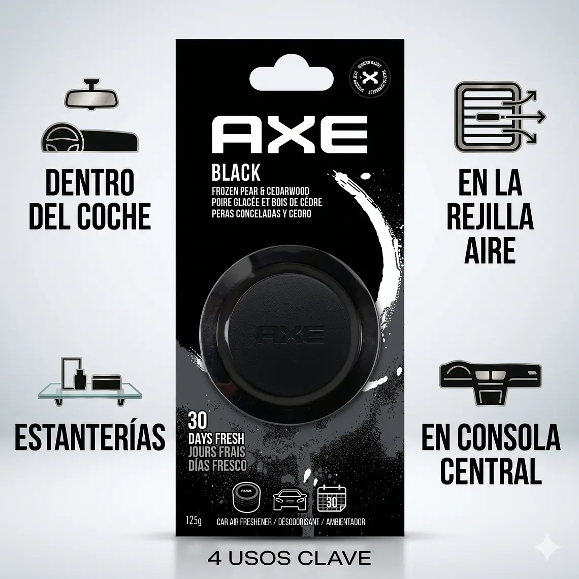 Aromatizante Para Autos Axe Tarro Gel Black 125gr 3