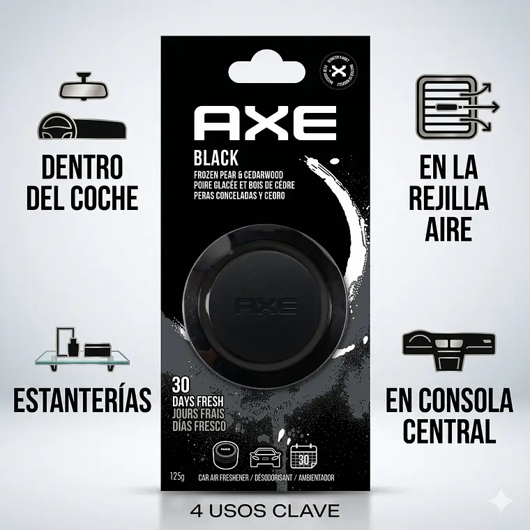 Aromatizante Para Autos Axe Tarro Gel Black 125gr 3