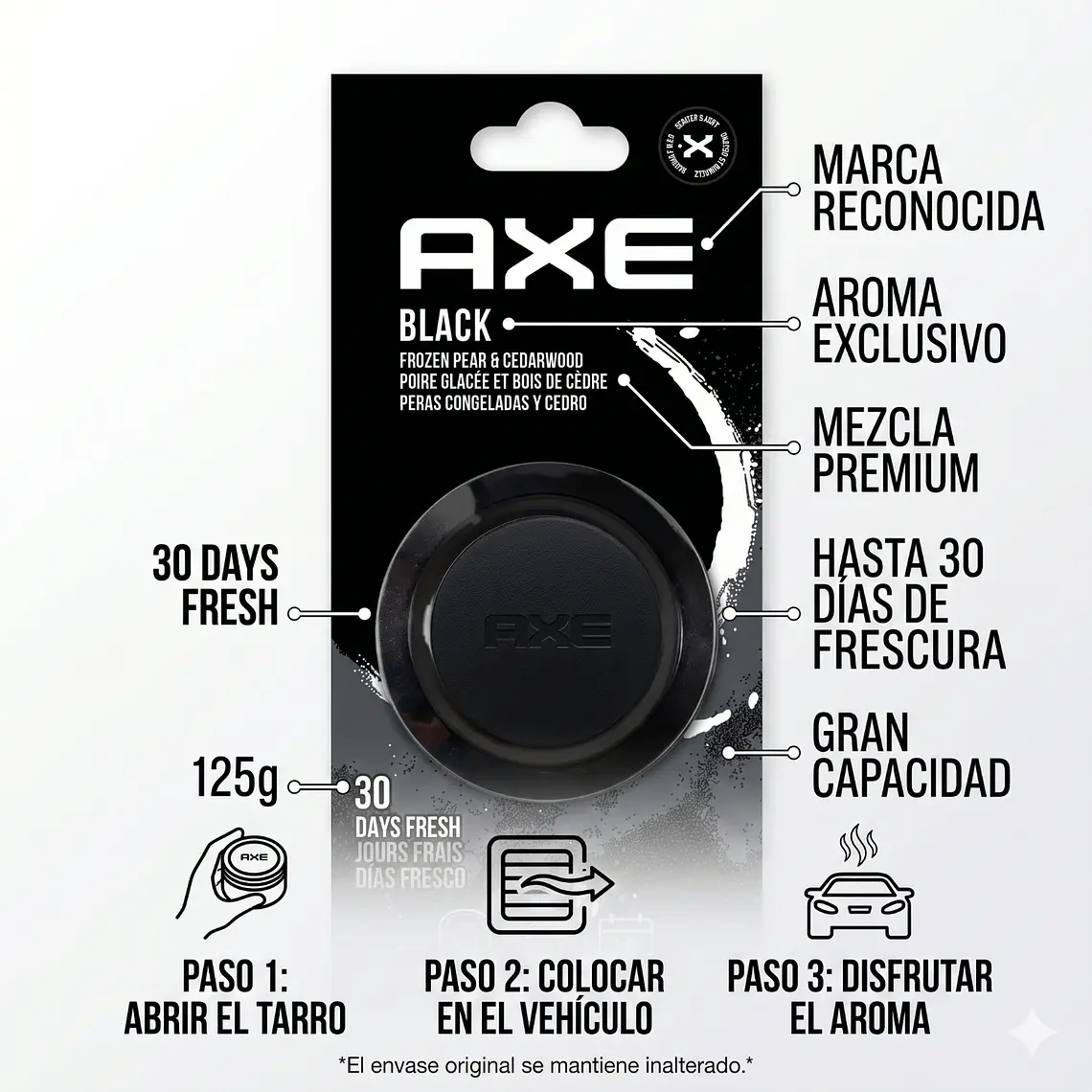 Aromatizante Para Autos Axe Tarro Gel Black 125gr 4
