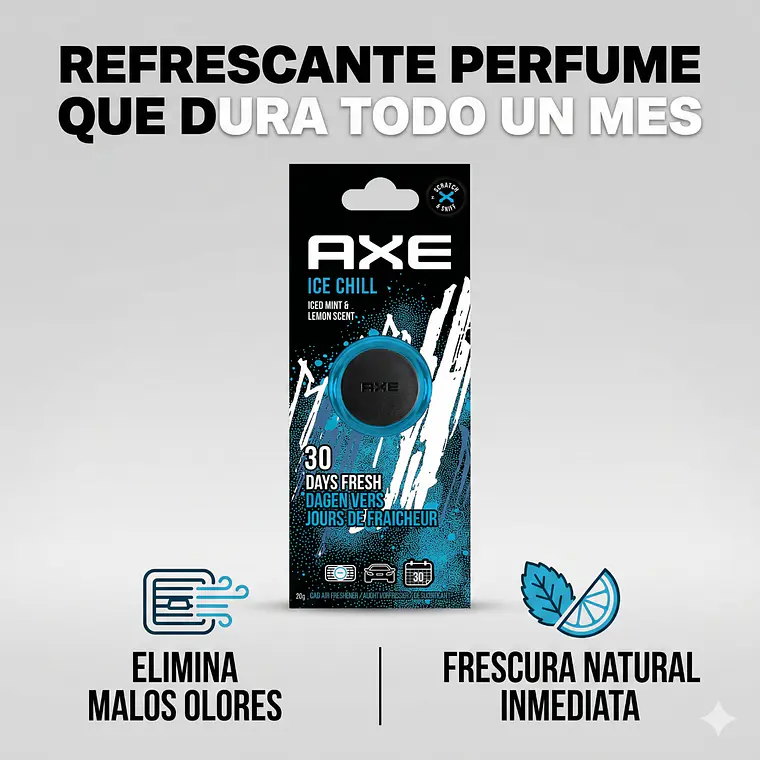 Aromatizante Para Autos Axe Rejilla Ice 19gr 3
