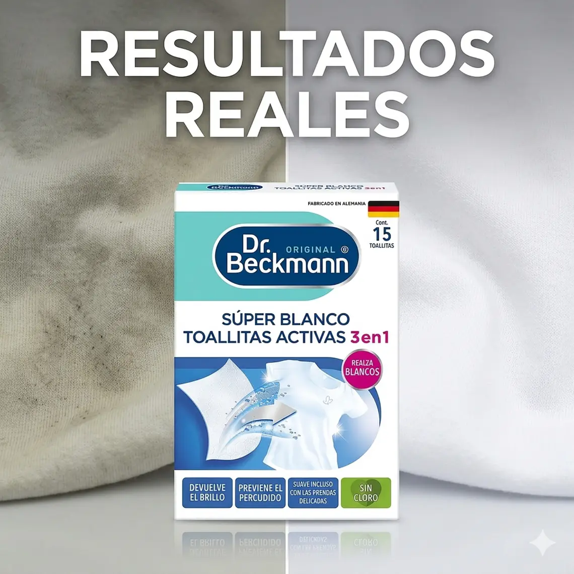 Toallitas Súper Blanco Dr. Beckmann x15 Unid 5