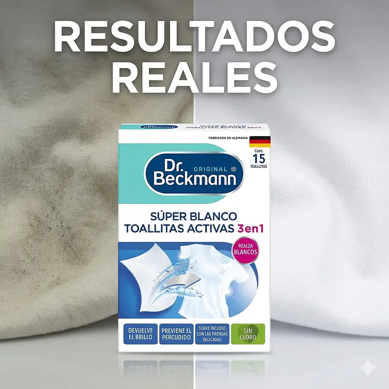 Toallitas Súper Blanco Dr. Beckmann x15 Unid 5