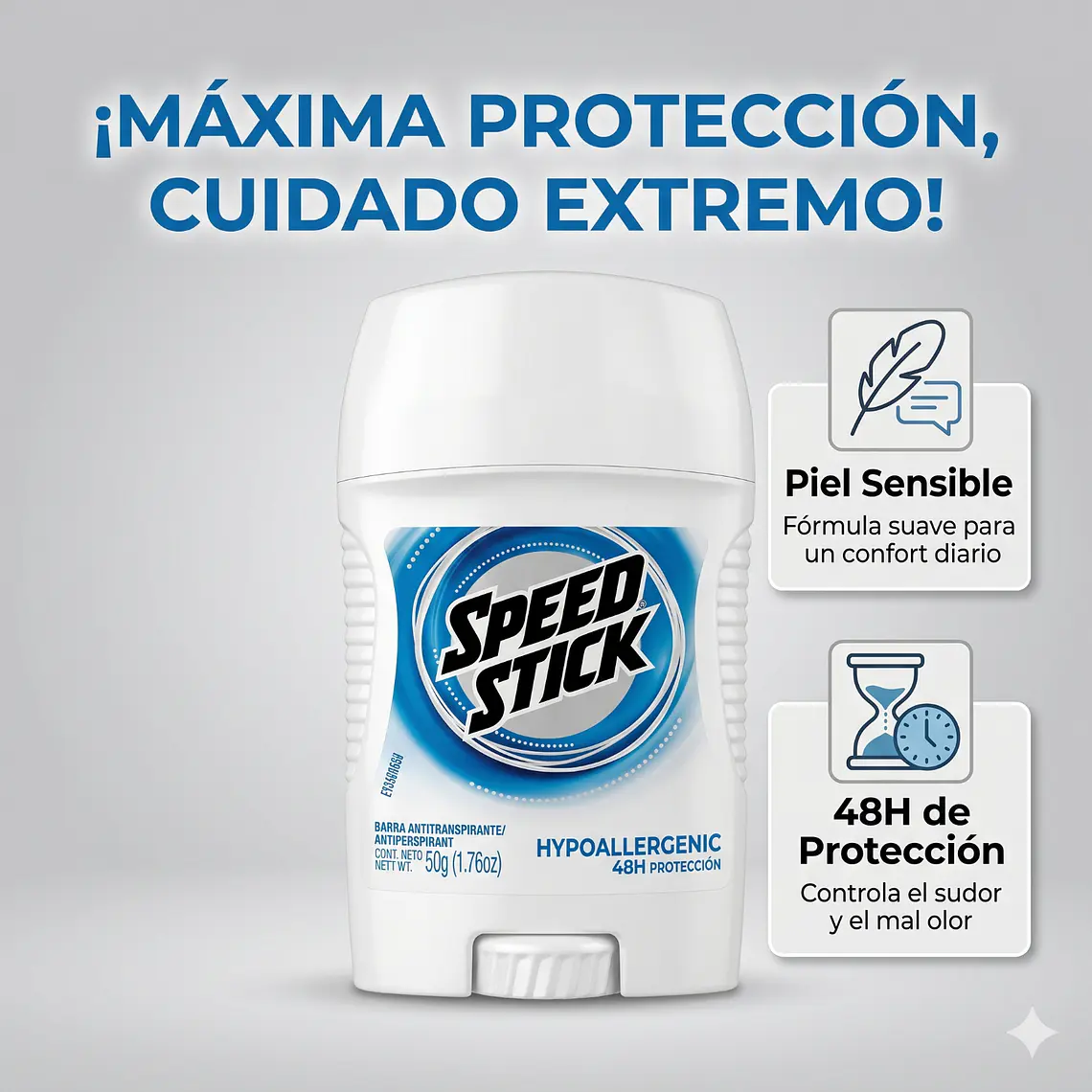 Desodorante barra Speed Stick Hipoalergénico 50gr 2
