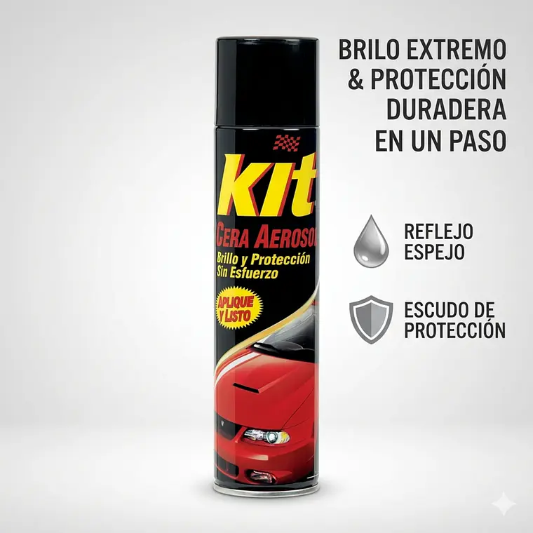 Cera para Autos en Aerosol Kit 360ml Brillo y Protección 2