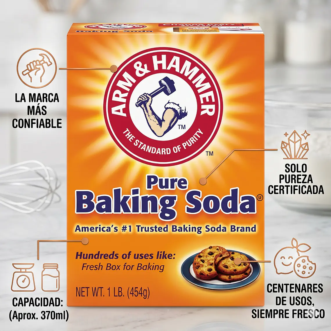 Bicarbonato De Sodio Arm & Hammer 454g 3