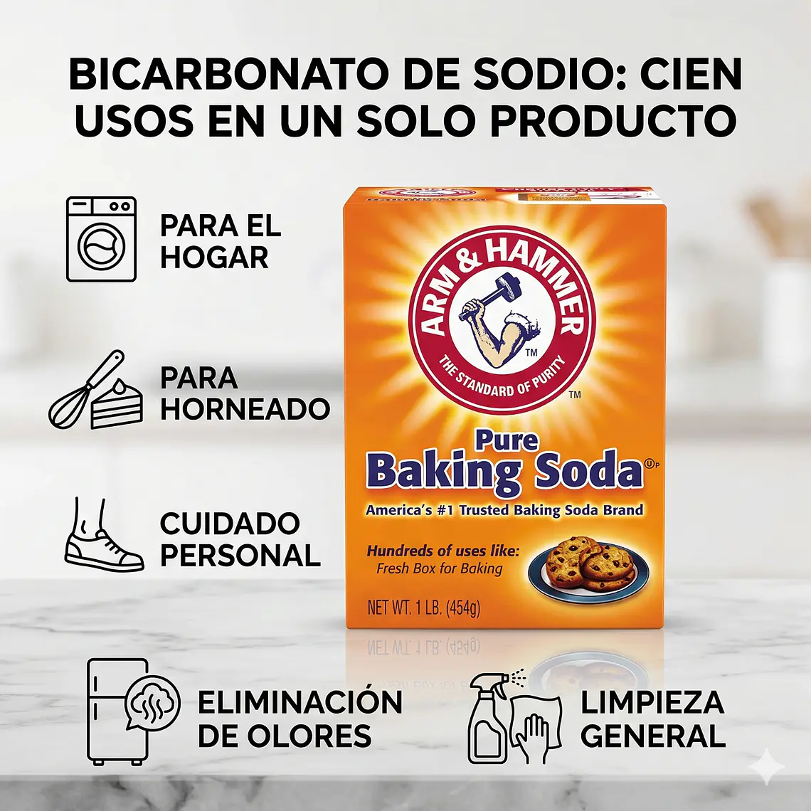 Bicarbonato De Sodio Arm & Hammer 454g 4