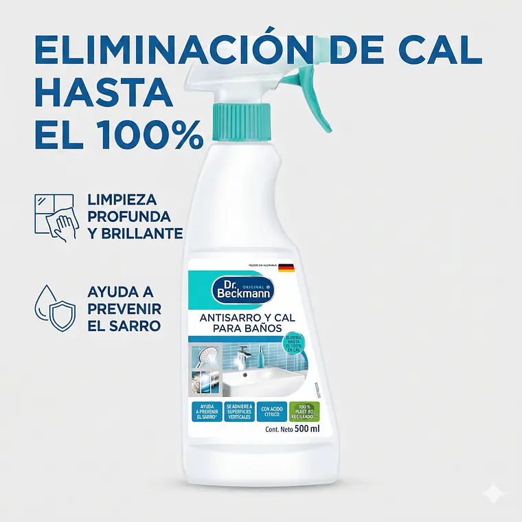 Limpiador Antisarro y Cal Baños Dr. Beckmann 500ml 2