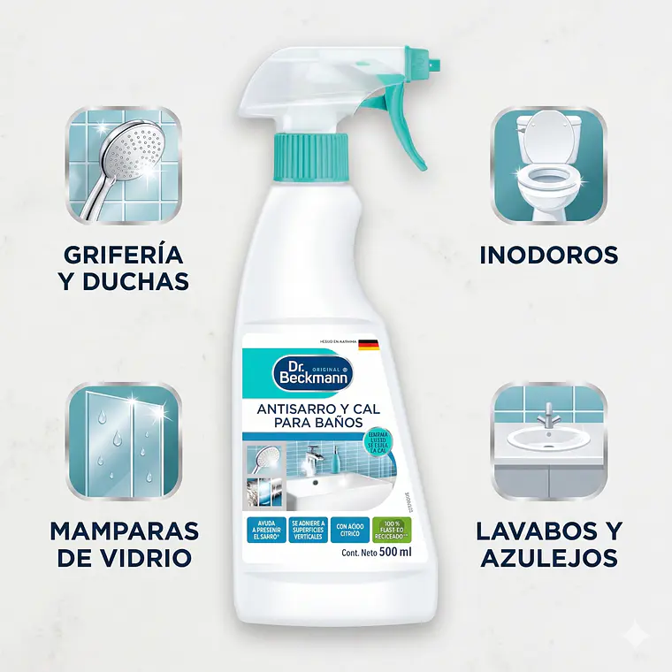 Limpiador Antisarro y Cal Baños Dr. Beckmann 500ml 3