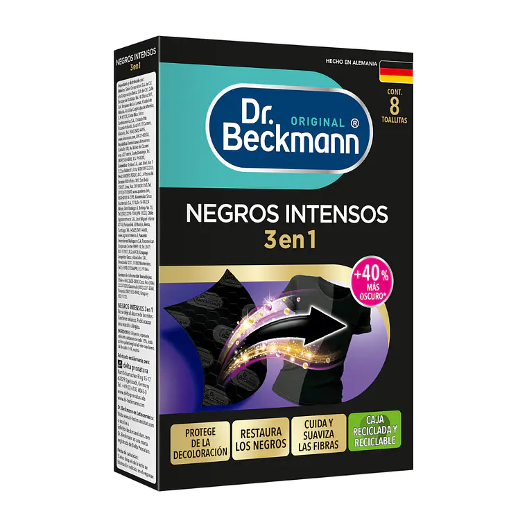 Toallitas Negros Intensos Dr. Beckmann 8 Un 1