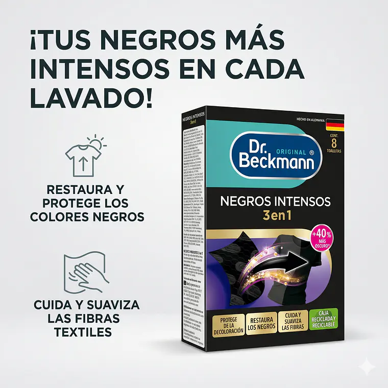 Toallitas Negros Intensos Dr. Beckmann 8 Un 2