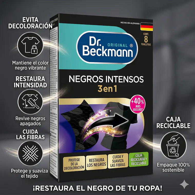 Toallitas Negros Intensos Dr. Beckmann 8 Un 3