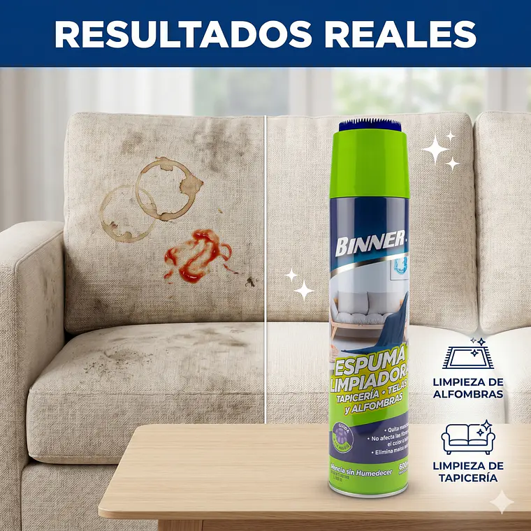 Limpiador Tapiceria, Telas, Alfombras Binner 600ml 6