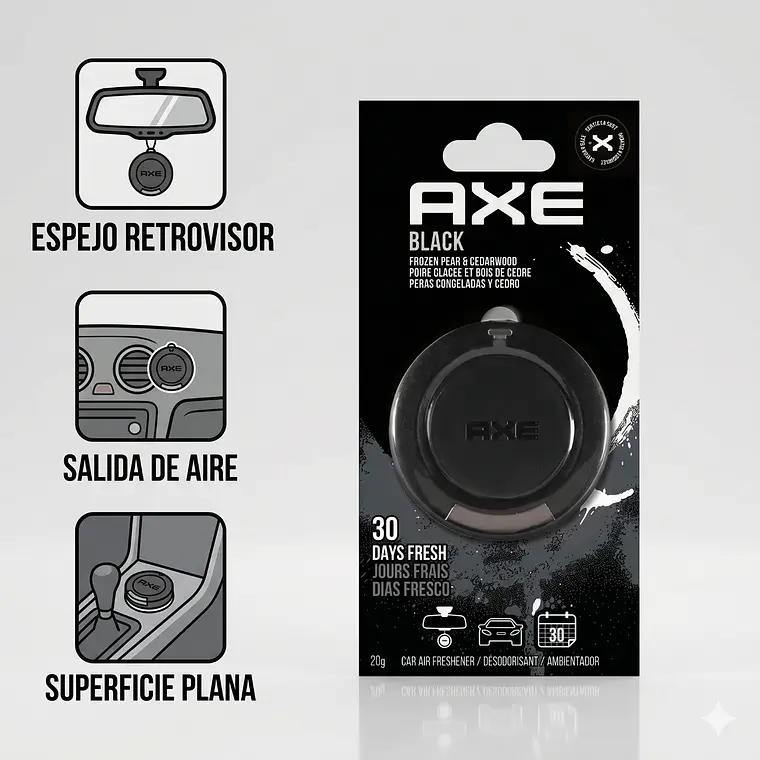 Aromatizante Para Autos Axe colgante Black 19gr 3