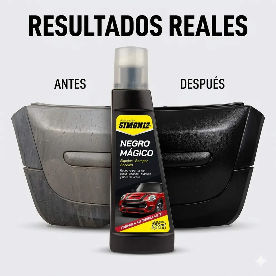 Restaurador De Plásticos Auto Simoniz Negro Mágico 250ml Parachoques 5