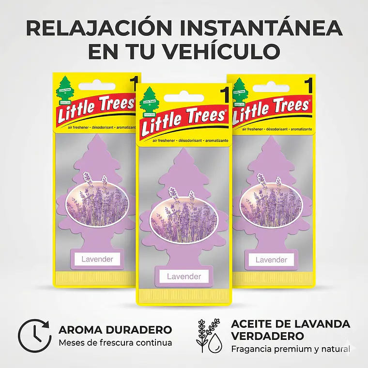 Aromatizante Pino Lavanda Little Trees Pack X 3unid 3