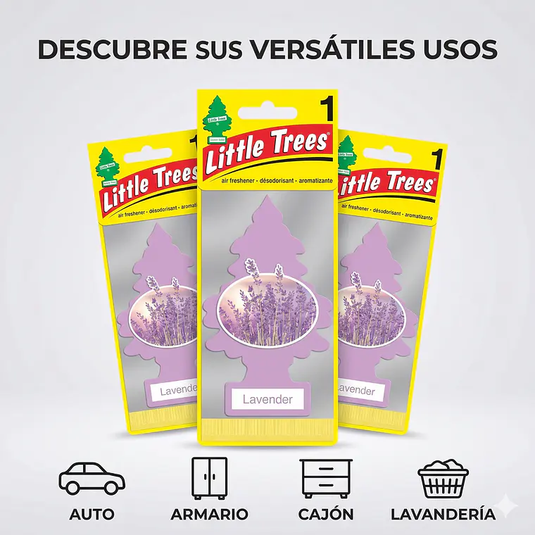 Aromatizante Pino Lavanda Little Trees Pack X 3unid 4