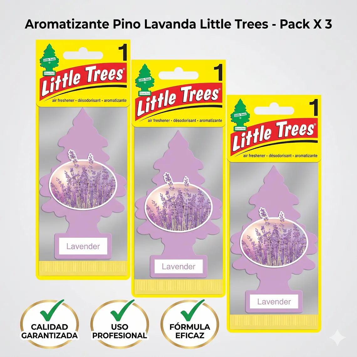 Aromatizante Pino Lavanda Little Trees Pack X 3unid 6