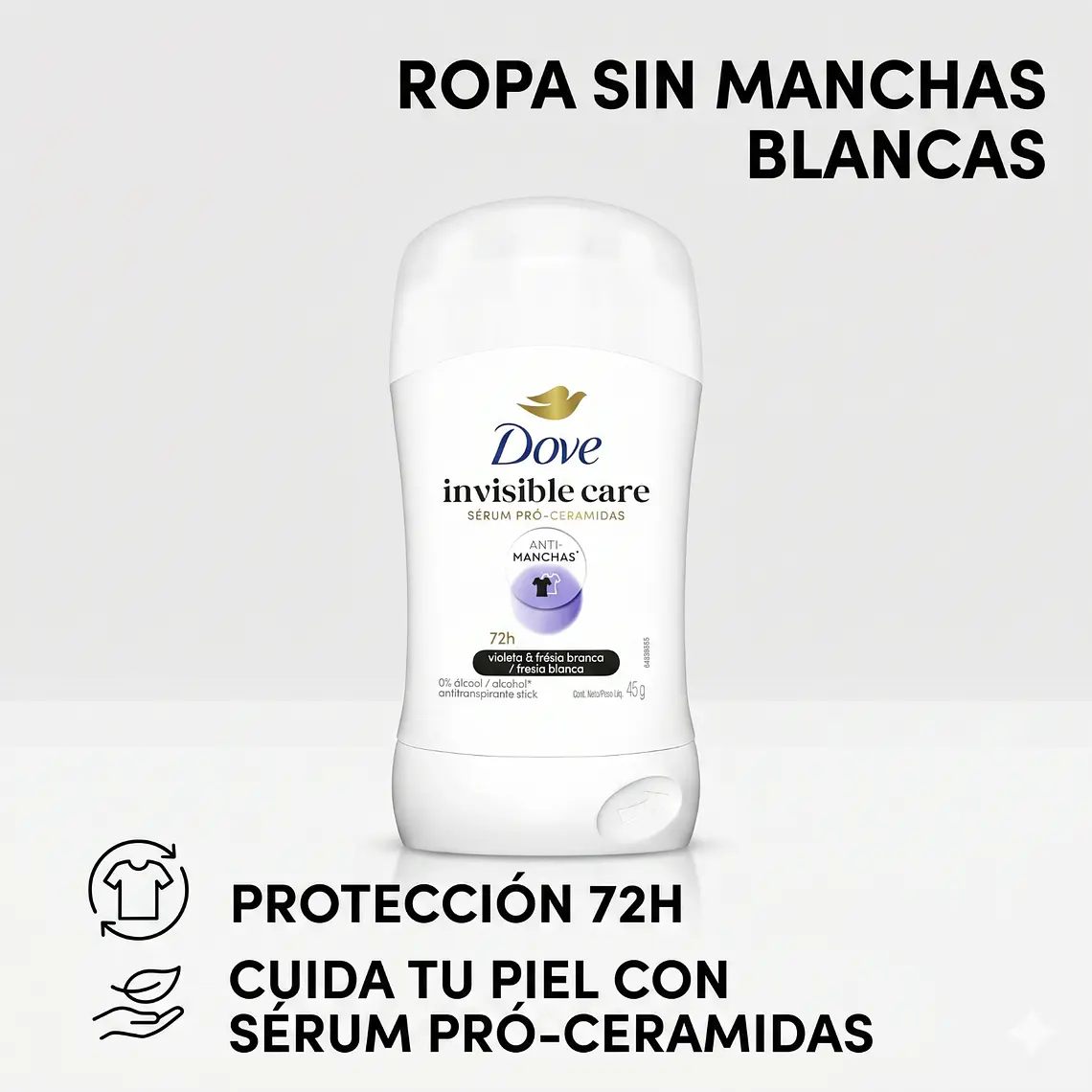 Dove Antitranspirante Invisible Dry 45g No Deja Manchas 6