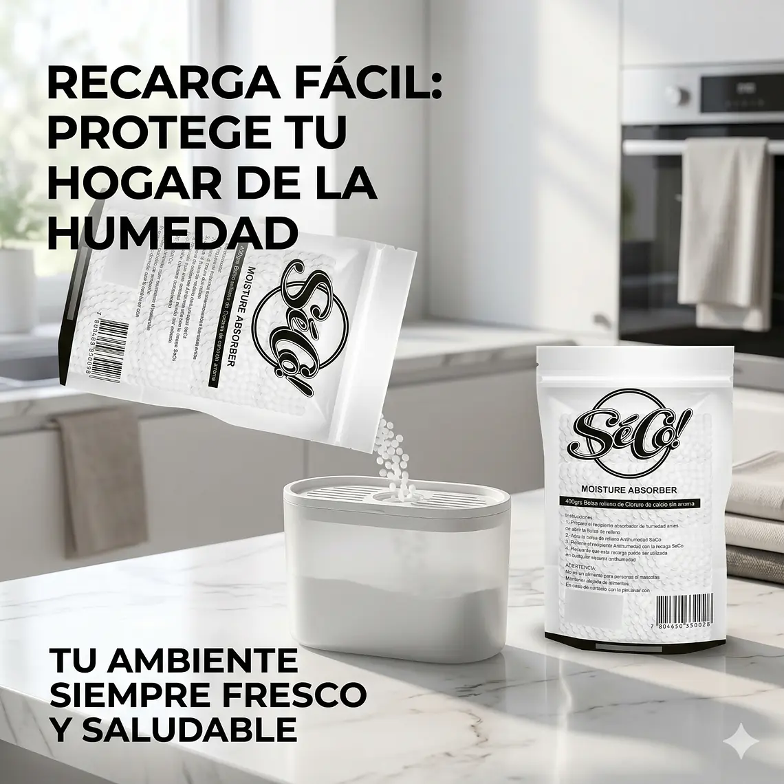 Recarga Antihumedad 400g SecoDry Clóset Hogar 4