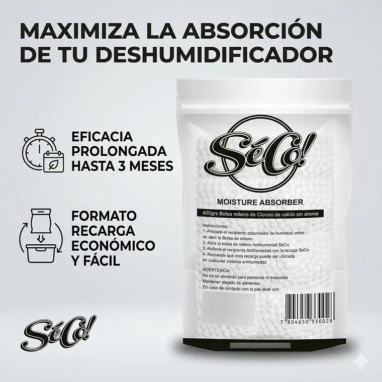 Recarga Antihumedad 400g SecoDry Clóset Hogar 5