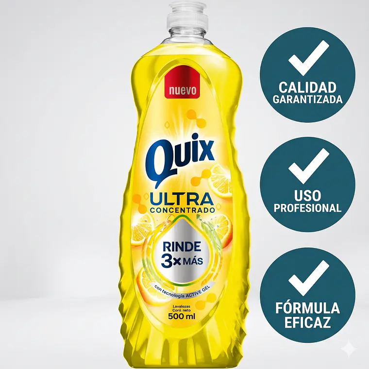 Lavaloza Quix Amarillo 500 ml Alto Poder Desengrasante 5