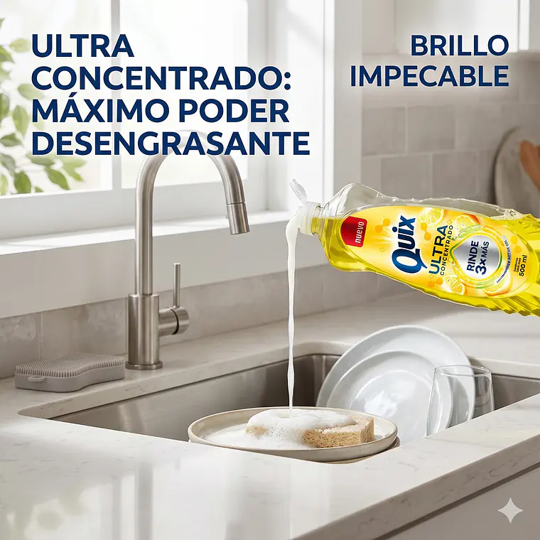 Lavaloza Quix Amarillo 500 ml Alto Poder Desengrasante 6