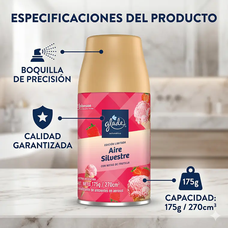 Recarga Glade Automatico Aire Silvestre 175gr 4