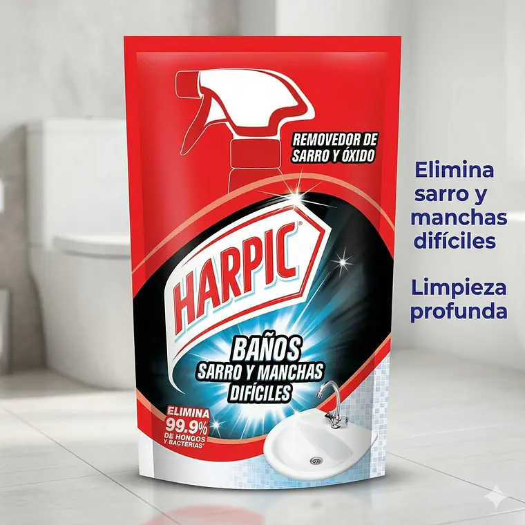 Recarga Harpic Baño Sarro y Manchas Difíciles 420ml 3