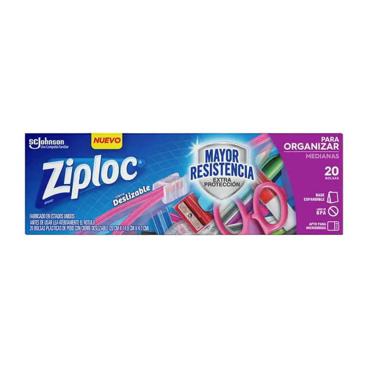 Bolsa Para Organizar Ziploc Mediana Cierre Fácil 20un 1