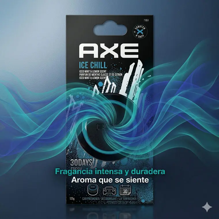 Pack 3 Aromatizantes Auto Axe Ice Gel 125g Eliminador Olores Auto 4